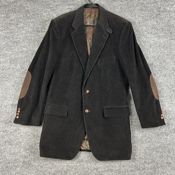 Lauren Ralph Lauren Blazer Mens 42L Brown Corduroy Sport Coat Elbow Patch Office